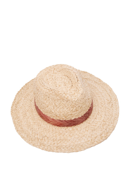 Плетеная соломенная шляпа SUMMER|Основной цвет:Бежевый|Артикул:27005919 | Фото 2
