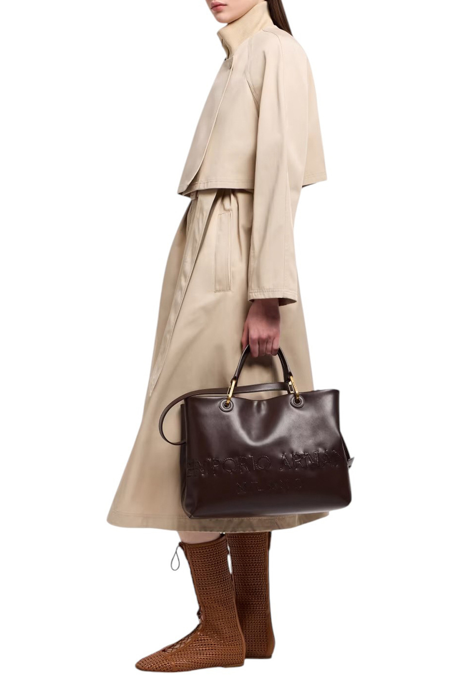 Женский Emporio Armani Сумка-шопер MyEA из натуральной кожи (цвет ), артикул EW000360-AF13792 | Фото 6