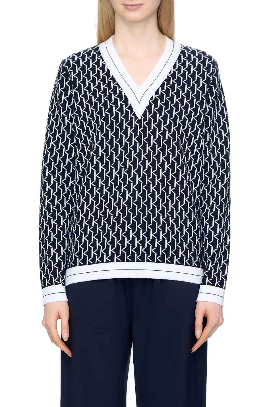 Женский Kiton Джемпер с V-образным вырезом (цвет ), артикул D59777K0954F01003 | Фото 4