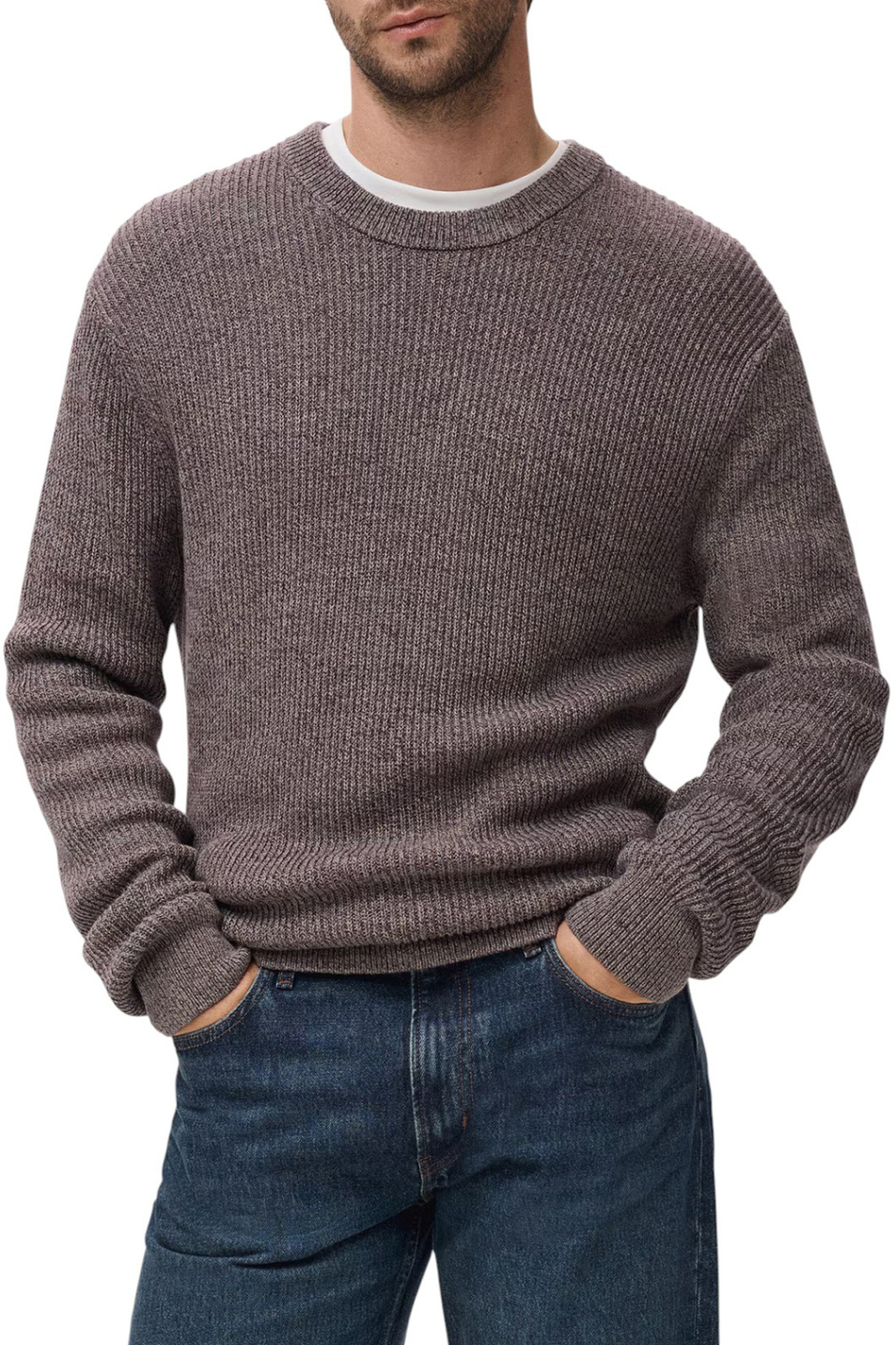 Мужской Mango Man Джемпер AZORES из хлопка (цвет ), артикул 17005978 | Фото 3