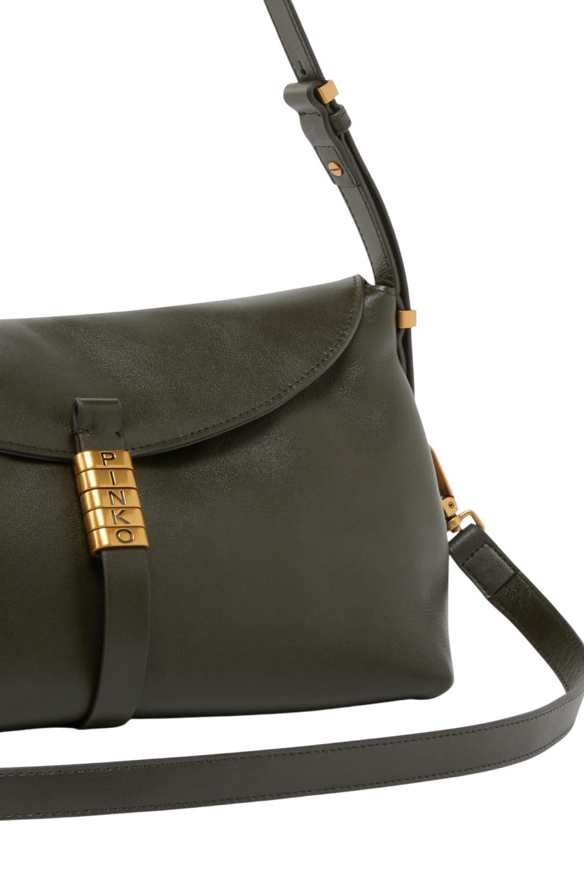 Сумка-багет из натуральной кожи|Основной цвет:Хаки Женский Pinko Сумка-багет из натуральной кожи (цвет ), артикул 105049A1ZX | Фото 4