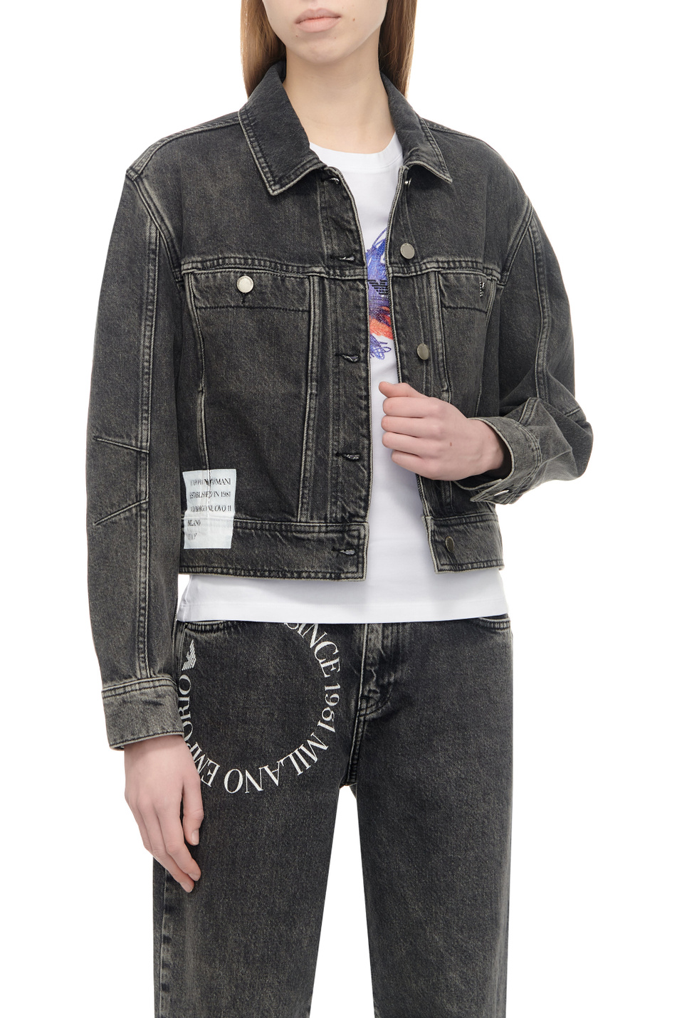 Женский Emporio Armani Куртка джинсовая из натурального хлопка (цвет ), артикул 3D2B79-2DV5Z | Фото 4