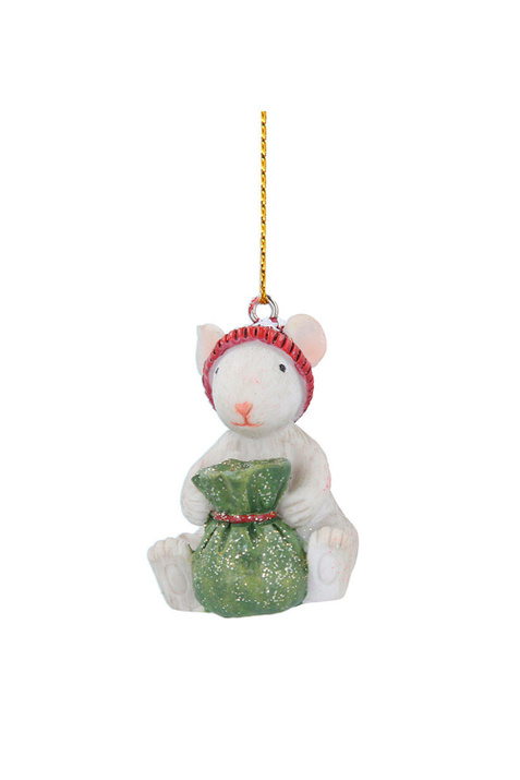 Gisela Graham Елочная игрушка "Мышонок с мешком подарков" 7 см ( цвет), артикул 13388_3 | Фото 1