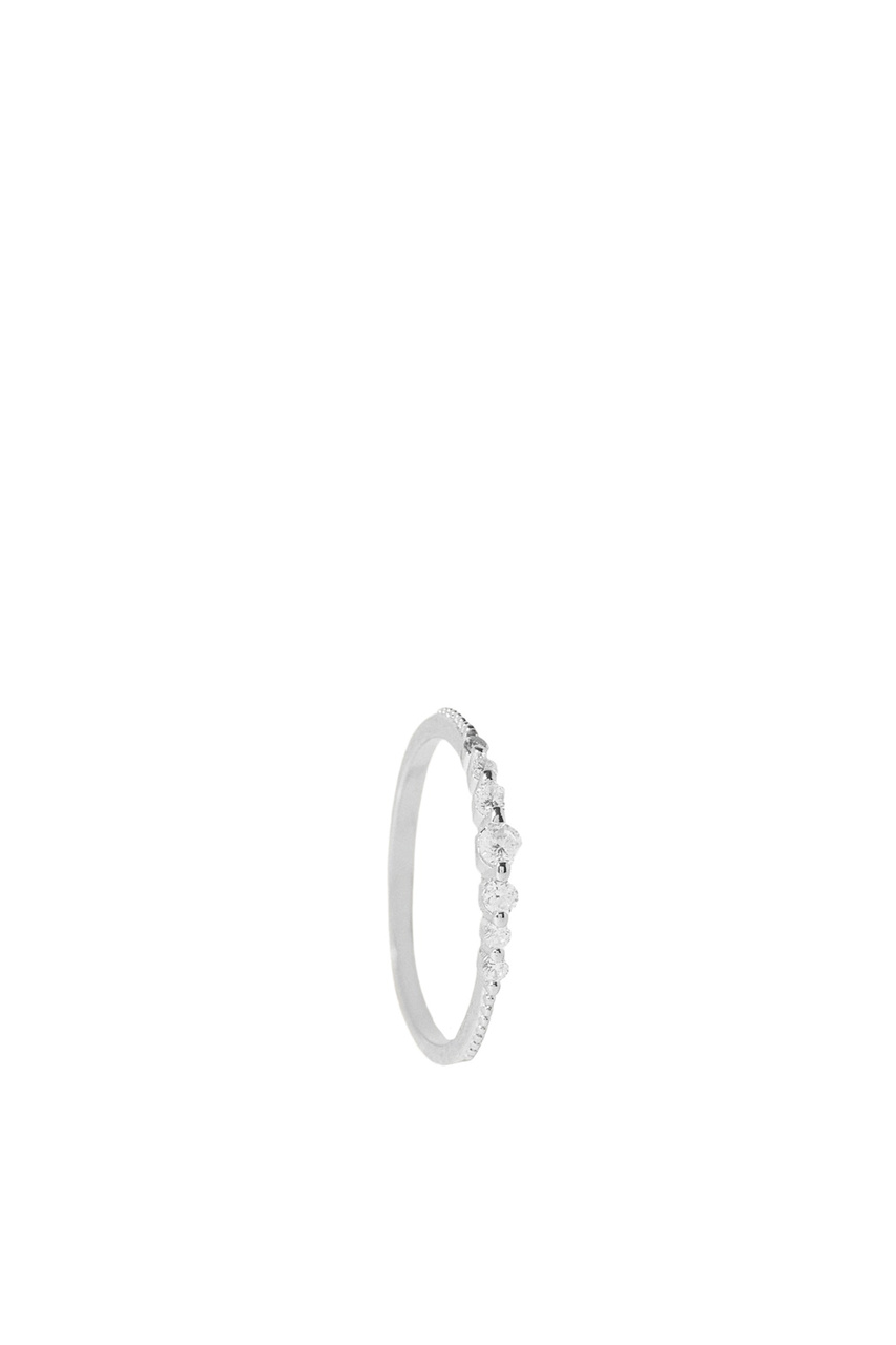 Кольцо с цирконием|Основной цвет:Серебристый|Артикул:212015 | Фото 1