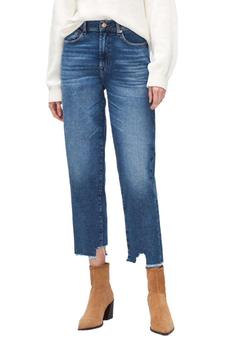 Женский 7 for all Mankind Джинсы MALIA с высокой талией и рваной кромкой (цвет ), артикул JSA71200RJ | Фото 1