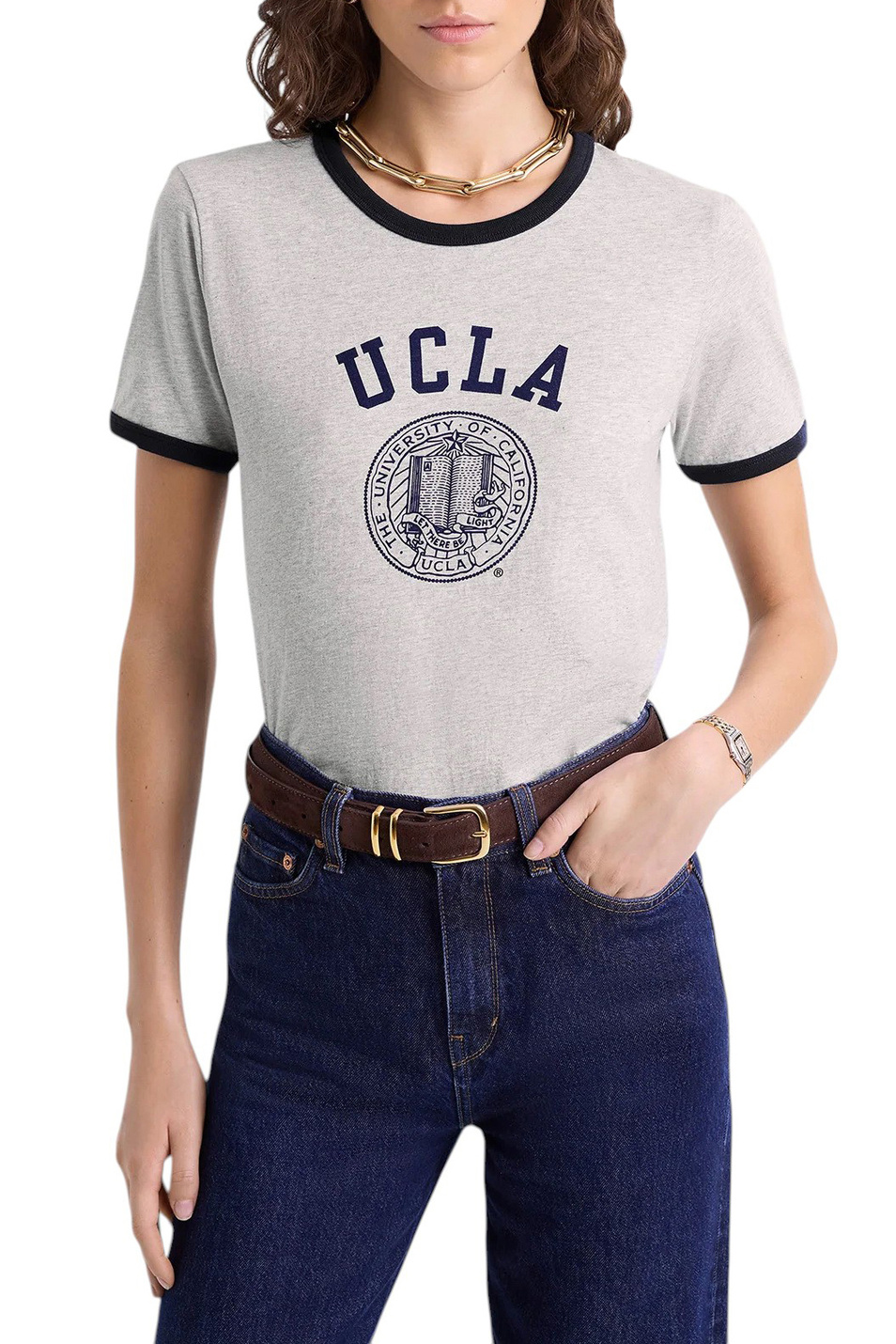 Женский Sporty & Rich Футболка UCLA Crest из хлопка с логотипом (цвет ), артикул TO073615639GY03 | Фото 3