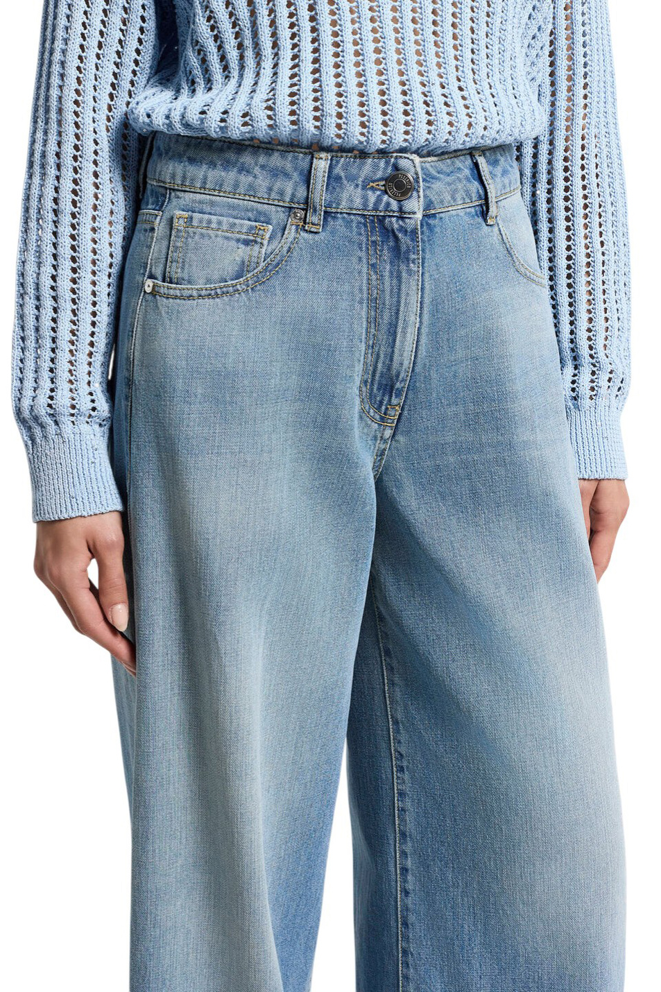 Джинсы из хлопка|Основной цвет:Голубой Женский Peserico Джинсы из хлопка (цвет ), артикул A04114L89Q-04946 | Фото 6