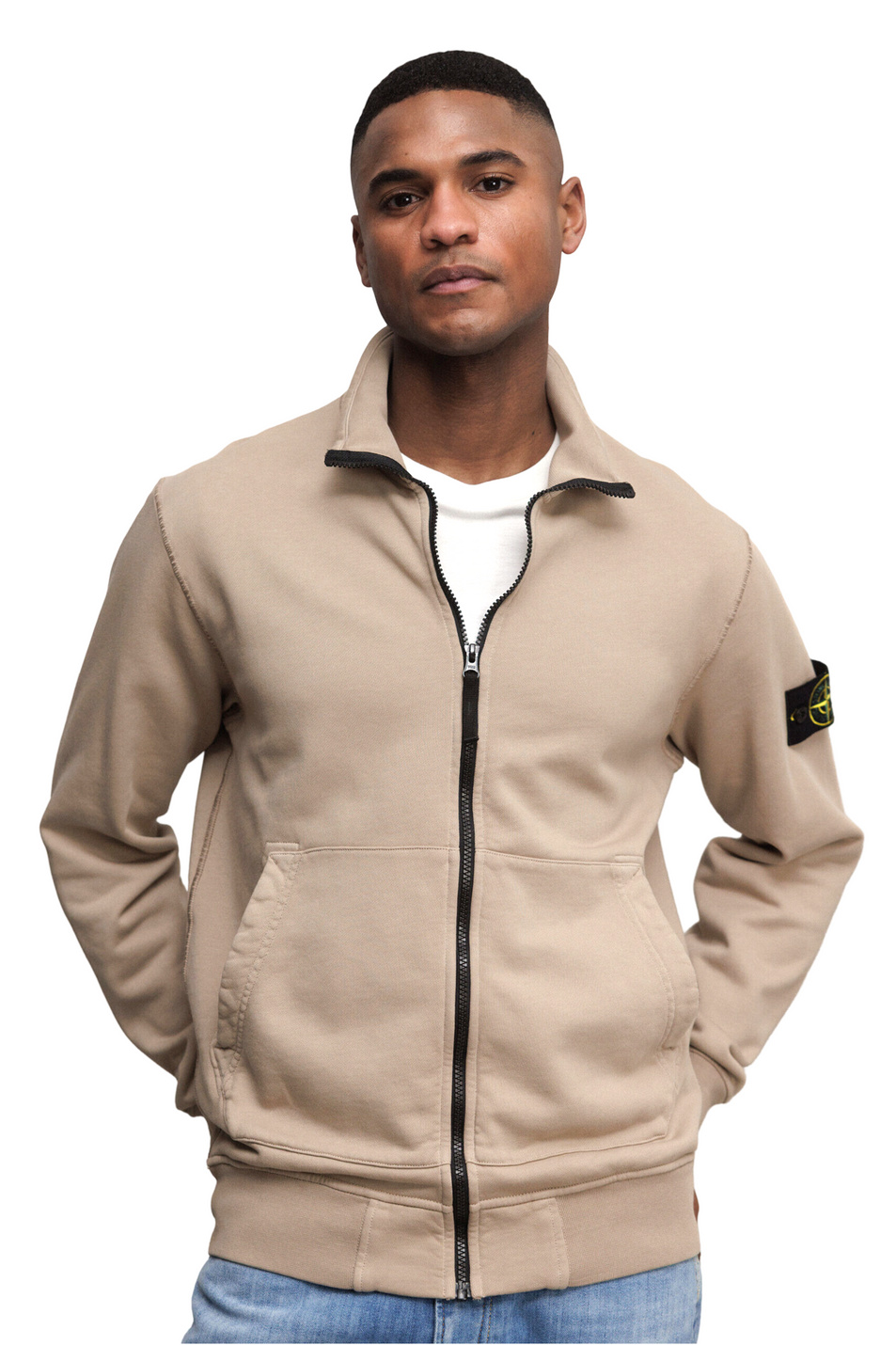 Толстовка из хлопкового флиса|Основной цвет:Бежевый Мужской Stone Island Толстовка из хлопкового флиса (цвет ), артикул L1S156100063-S0051 | Фото 3