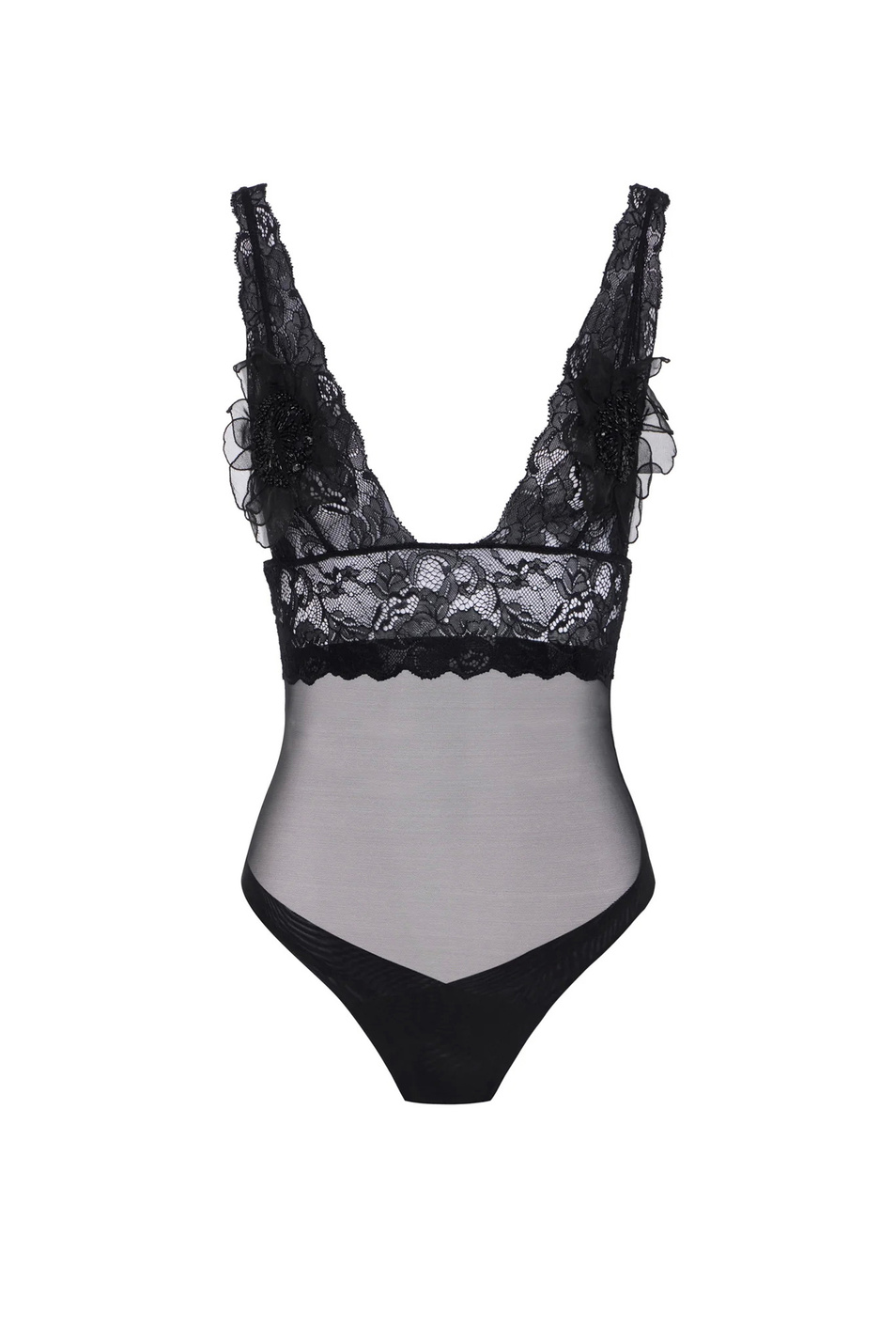Женский Elisabetta Franchi Боди с кружевом и бисером (цвет ), артикул BO03452E2 | Фото 1