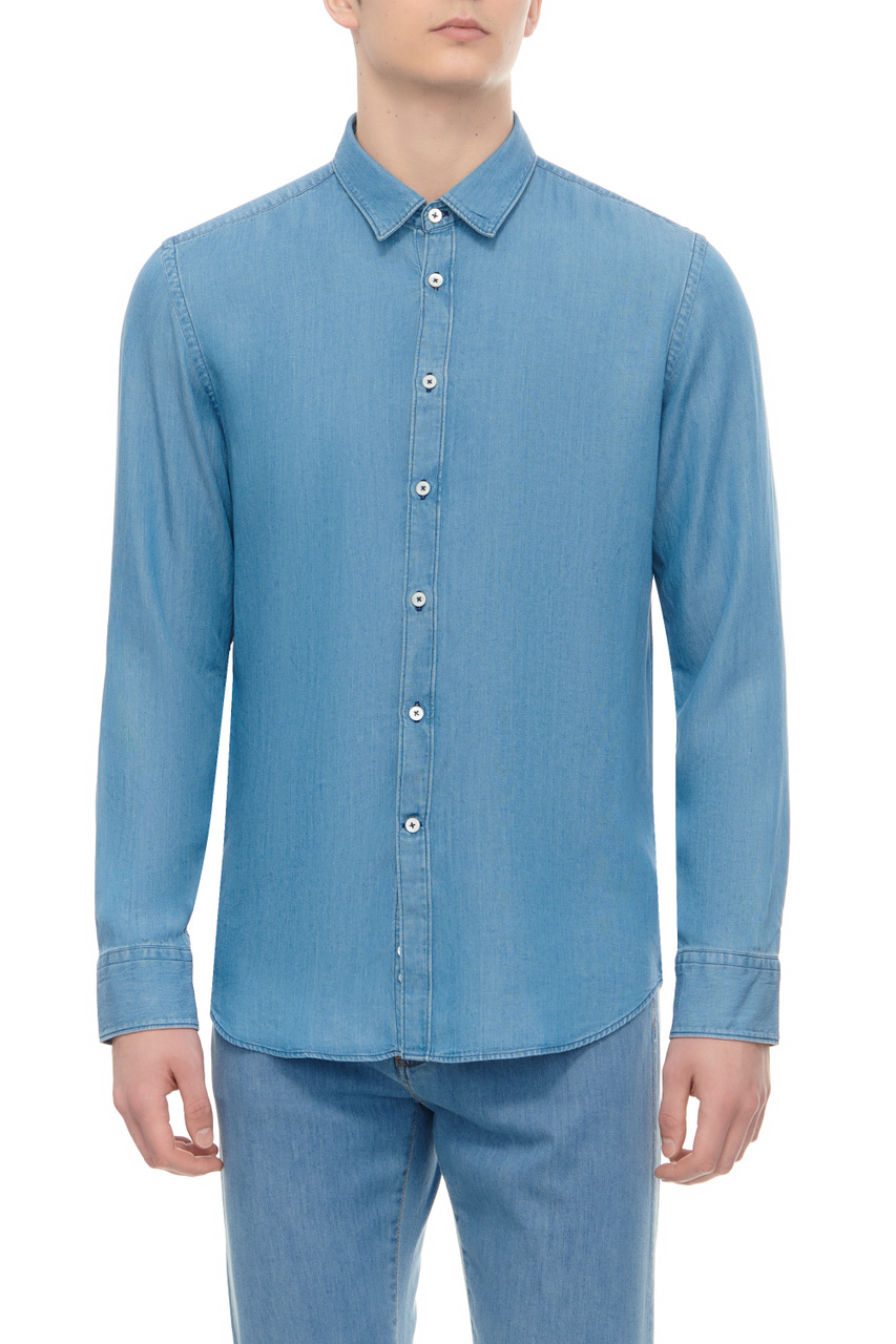 Рубашка джинсовая|Основной цвет:Синий|Артикул:LX77GL02848 | Фото 1