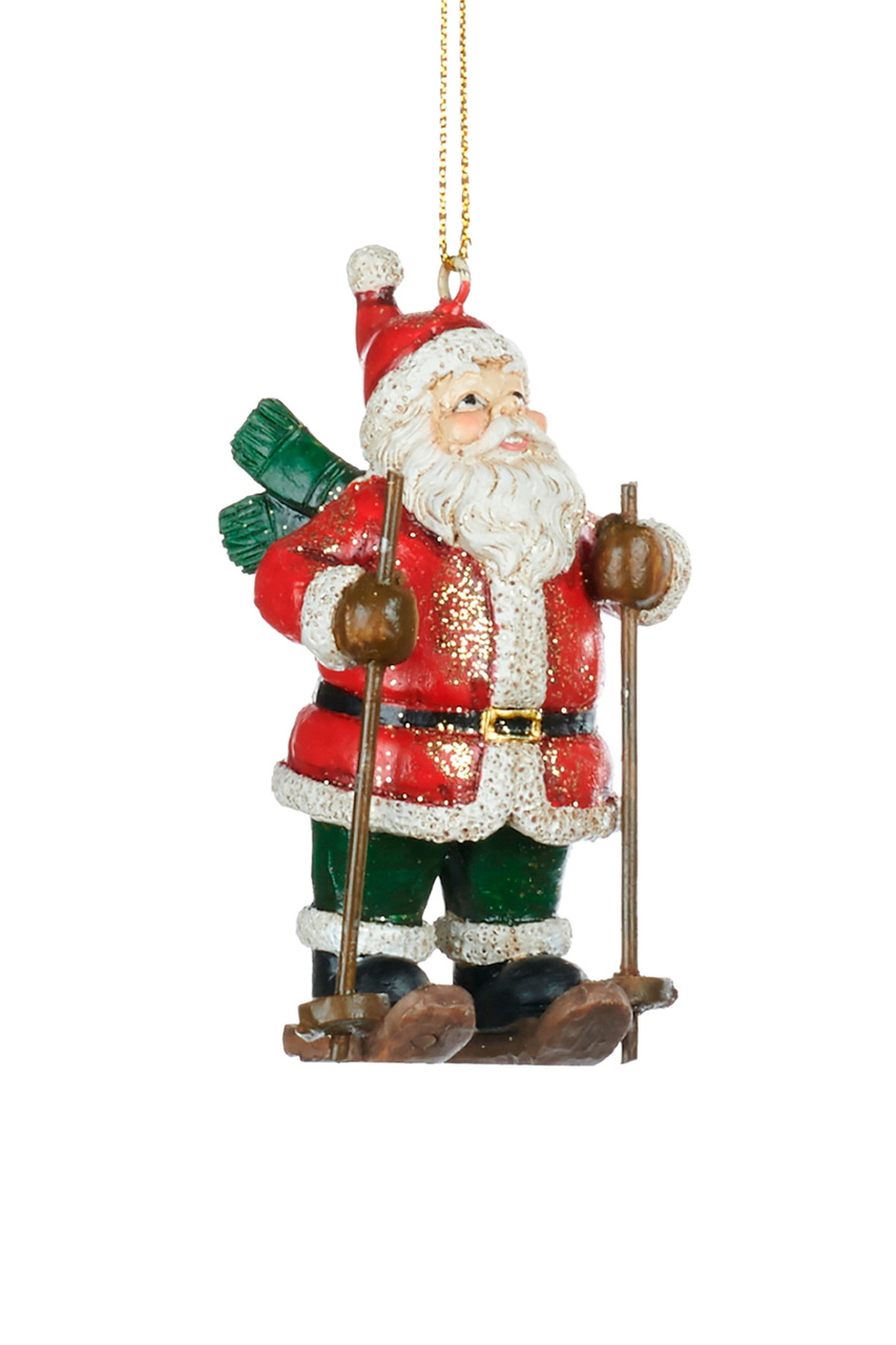 Елочная игрушка "Санта на лыжах", 8 см|Основной цвет:Разноцветный|Артикул:MC 37018_1 | Фото 1