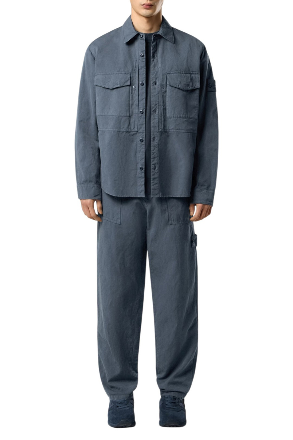 Мужской Stone Island Куртка-рубашка из хлопка и льна (цвет ), артикул L1S151200012-S0F36 | Фото 3