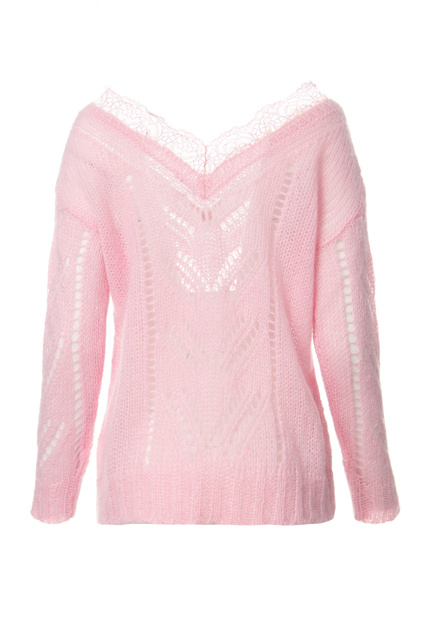 Ажурный пуловер MAGLIA|Основной цвет:Розовый|Артикул:XR3KC13K6BQ | Фото 2