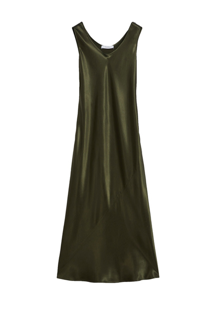 Атласное платье ARES|Основной цвет:Оливковый|Артикул:32260126 | Фото 1