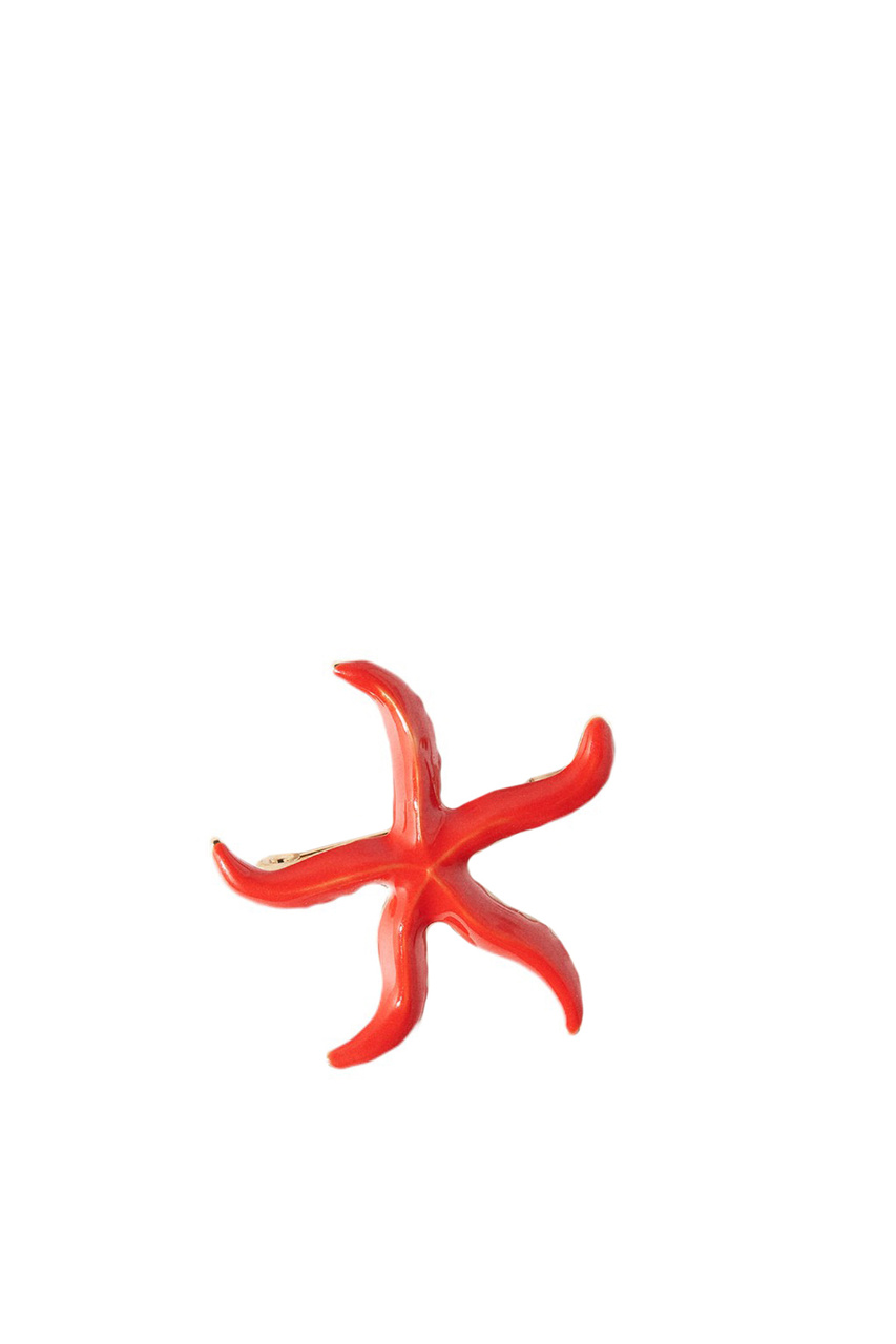 Брошь в виде морской звезды|Основной цвет:Красный|Артикул:219064 | Фото 1