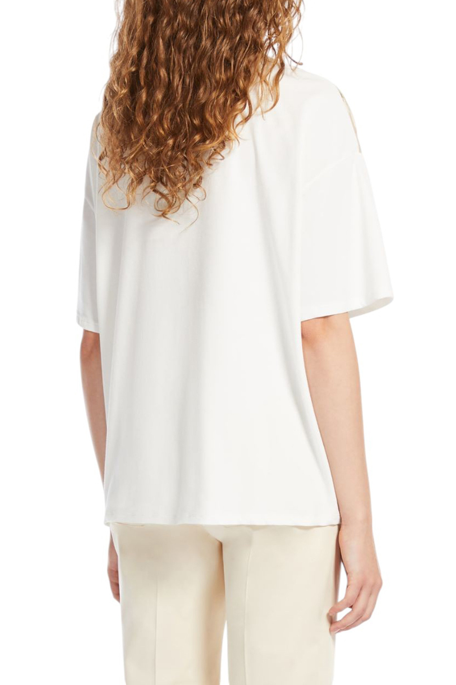 Женский Weekend Max Mara Футболка PAMPAS из эластичного хлопка (цвет ), артикул 2515941082 | Фото 4