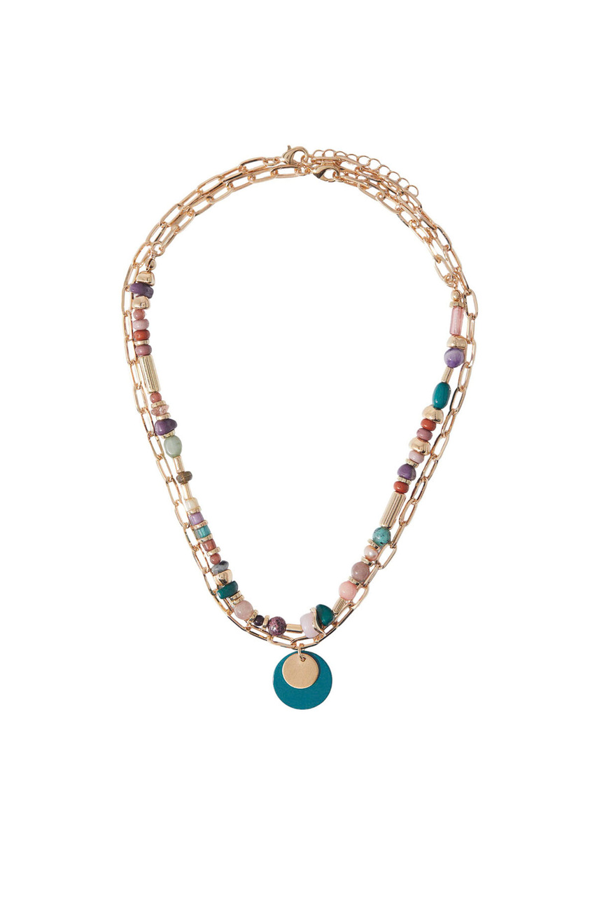 Набор ожерелий с камнями|Основной цвет:Разноцветный|Артикул:216923 | Фото 1
