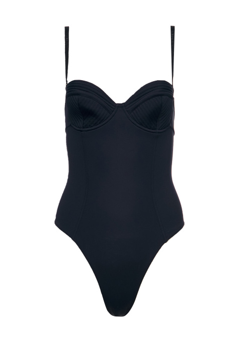 Stella McСartney Однотонный купальник с вырезом на спинке (Черный цвет), артикул S7BJ11530 | Фото 1