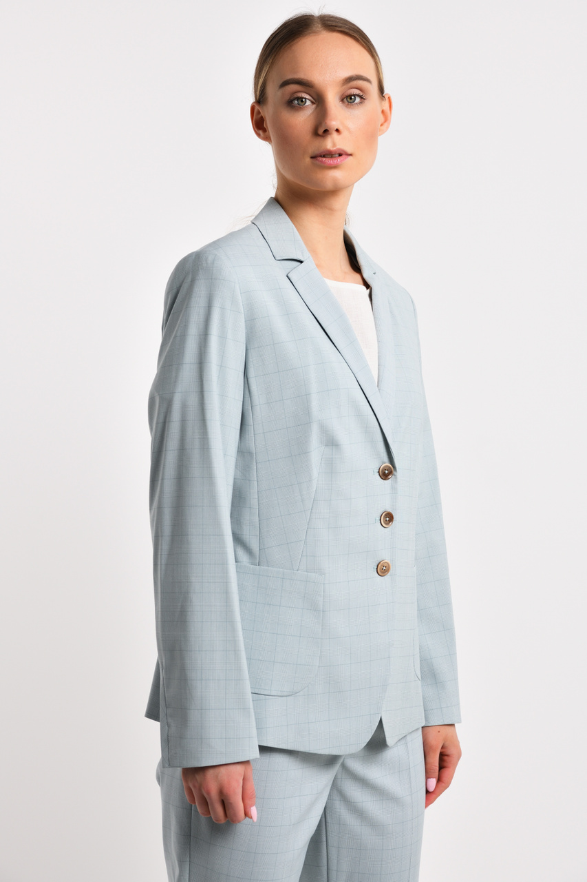 Пиджак из текстиля|Основной цвет:Голубой|Артикул:330017-38226 | Фото 1