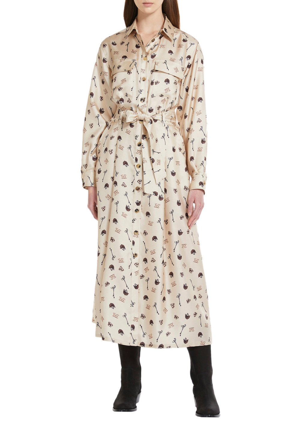 Max Mara Платье PASTE из чистого шелкового твила с набивным рисунком (цвет ), артикул 12261329 | Фото 2