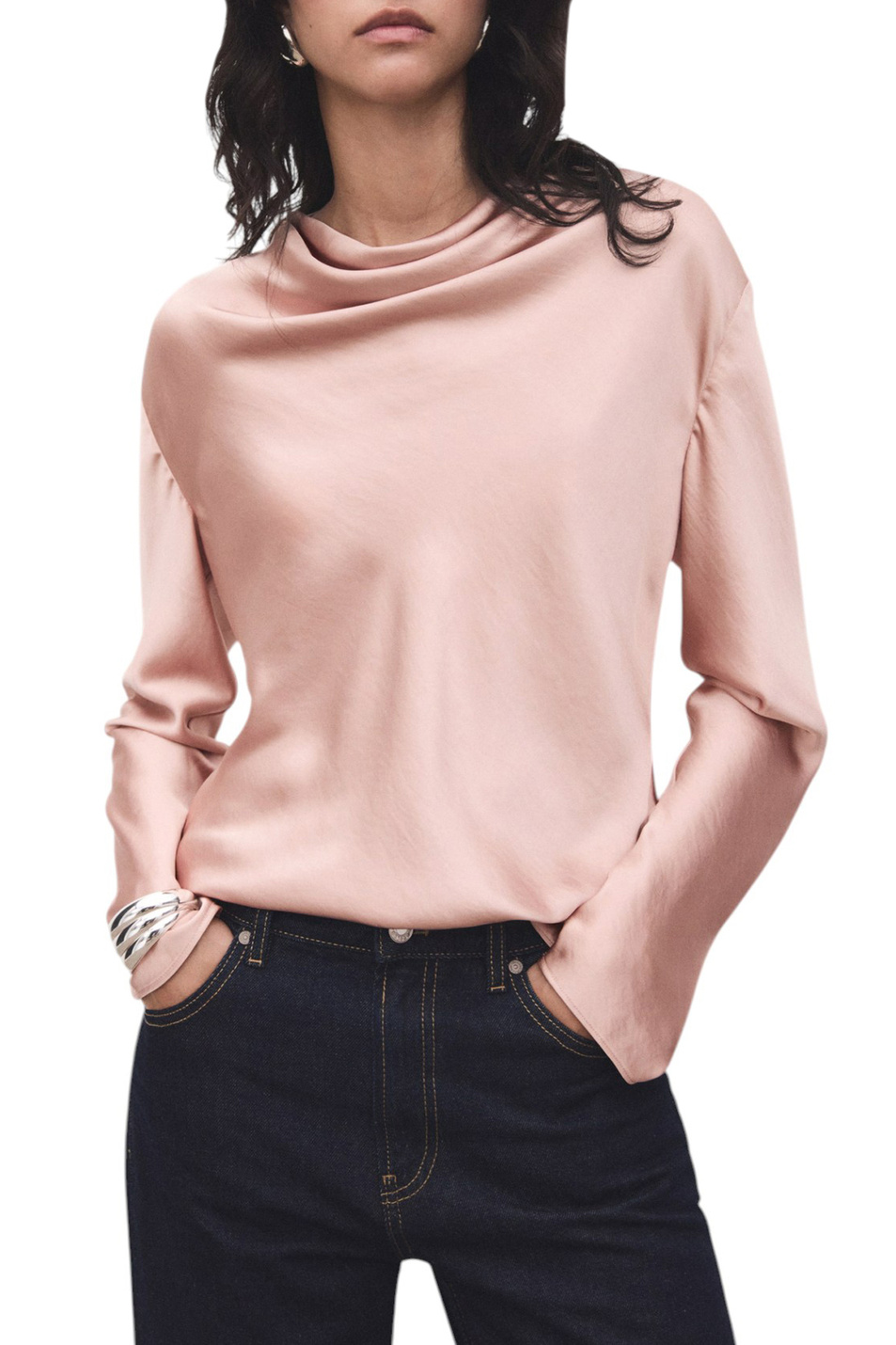 Женский Mango Блузка MARTO атласная (цвет ), артикул 17075804 | Фото 3