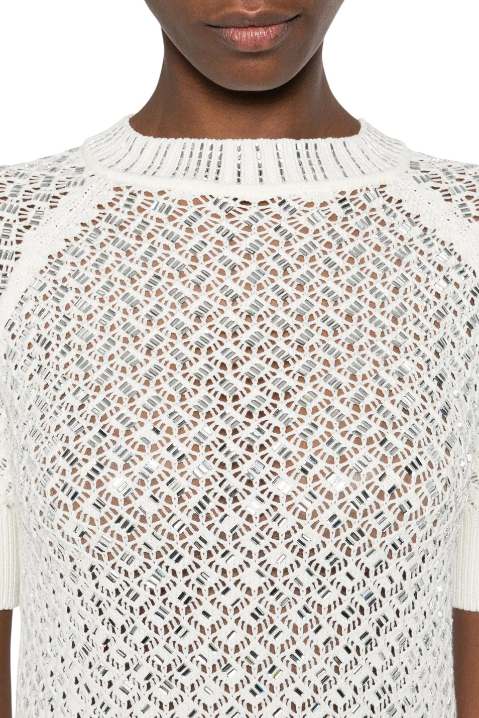 Женский ERMANNO SCERVINO Джемпер с отделкой стразами (цвет ), артикул D485L317CTYLE | Фото 5