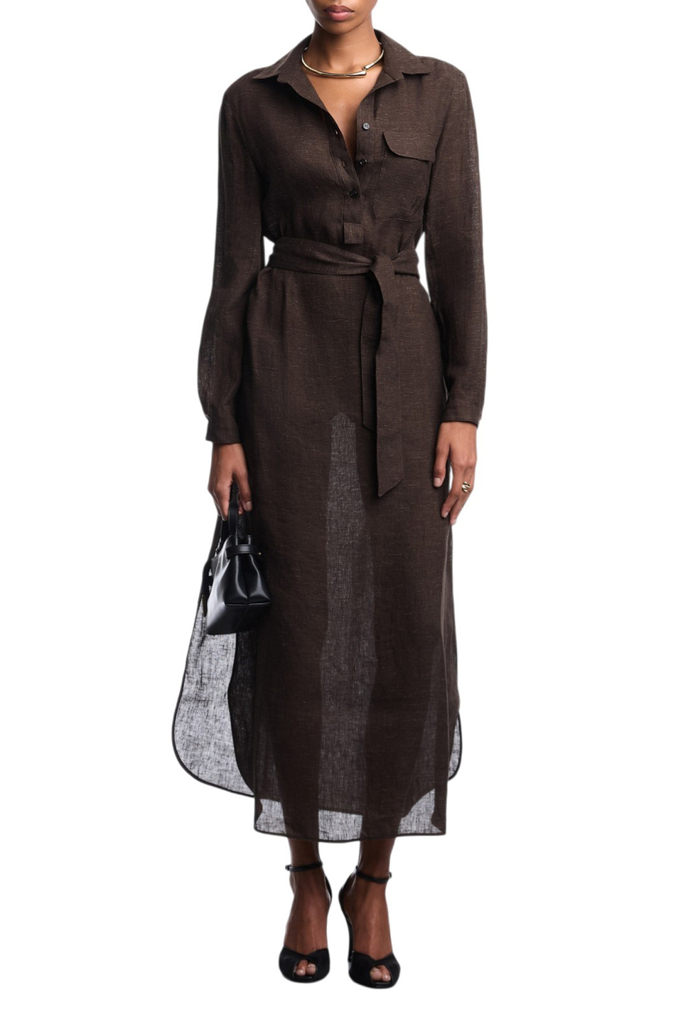 Женский Emporio Armani Платье из льна (цвет ), артикул EW003727-TE10381 | Фото 3