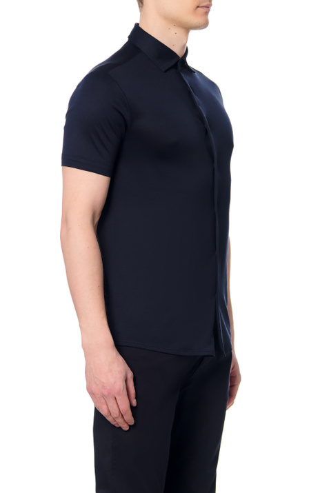 Emporio Armani Однотонная рубашка с коротким рукавом ( цвет), артикул 8N1CG0-1JUVZ | Фото 3