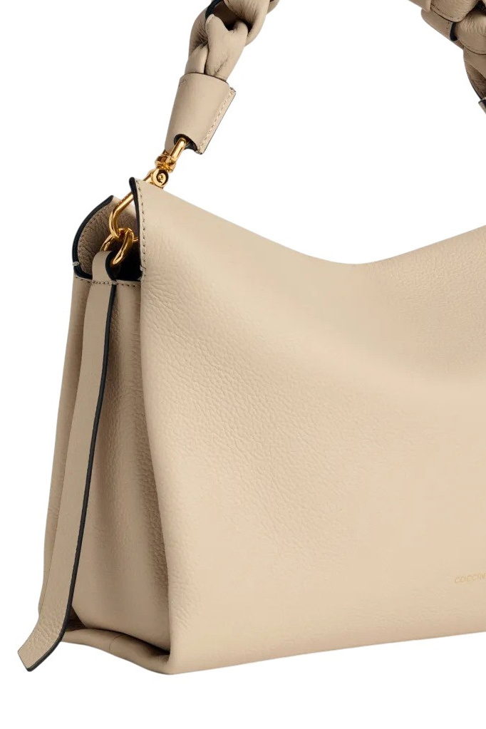 Сумка BOHEME GRANA DOUBLE из натуральной кожи с плетеной ручкой|Основной цвет:Бежевый Женский Coccinelle Сумка BOHEME GRANA DOUBLE из натуральной кожи с плетеной ручкой (цвет ), артикул E1M50190201 | Фото 4