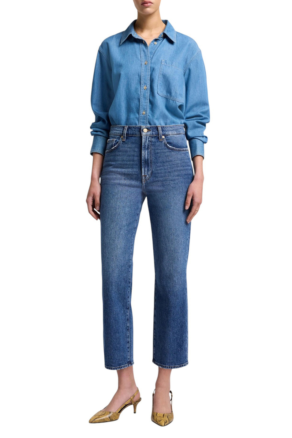 Женский 7 for all Mankind Джинсы из эластичного хлопка (цвет ), артикул 7U113C10 | Фото 2