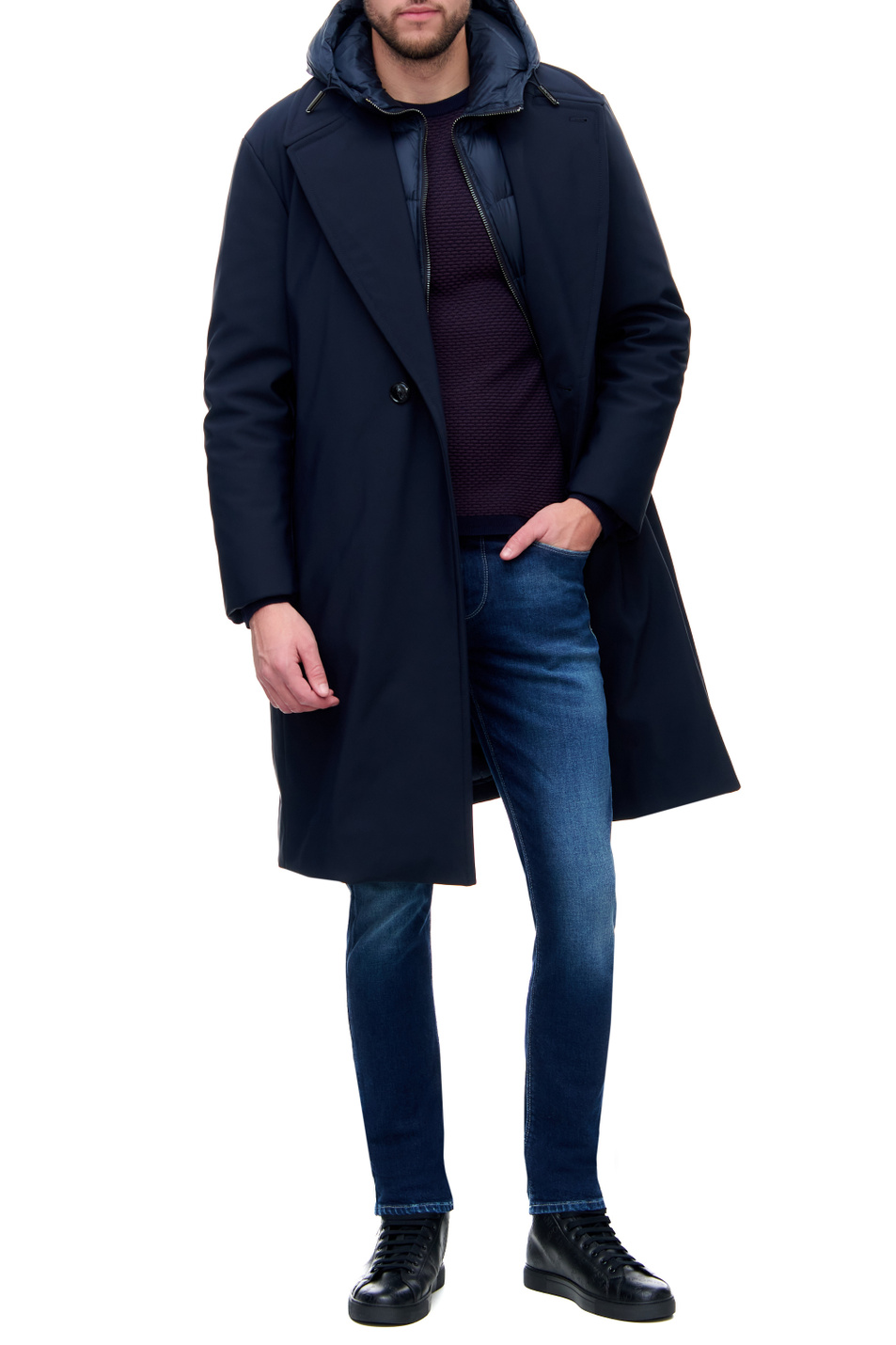 Мужской Emporio Armani Джинсы из эластичного хлопка (цвет ), артикул 6K1J06-1DH6Z | Фото 2