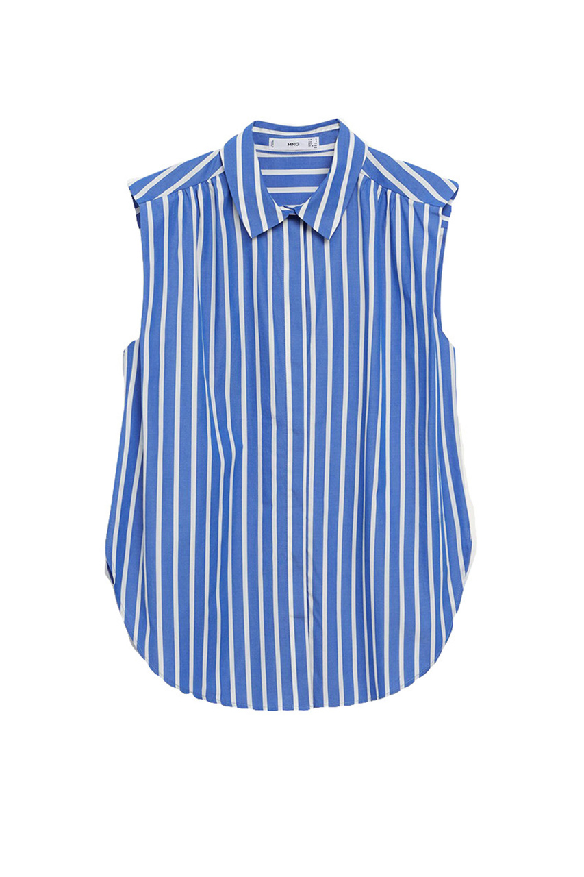 Рубашка FLORI свободного кроя из натурального хлопка|Основной цвет:Синий|Артикул:87997125 | Фото 1