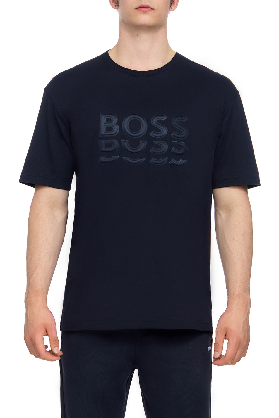Мужской BOSS Футболка из натурального хлопка с логотипом (цвет ), артикул 50495876 | Фото 1