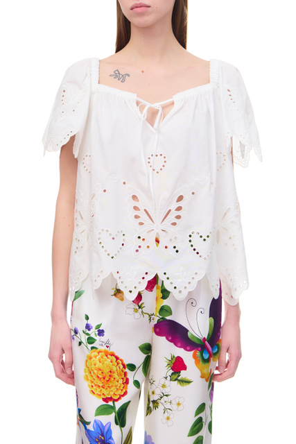 Блузка VERDIER из натурального хлопка|Основной цвет:Белый|Артикул:2351610131 | Фото 1