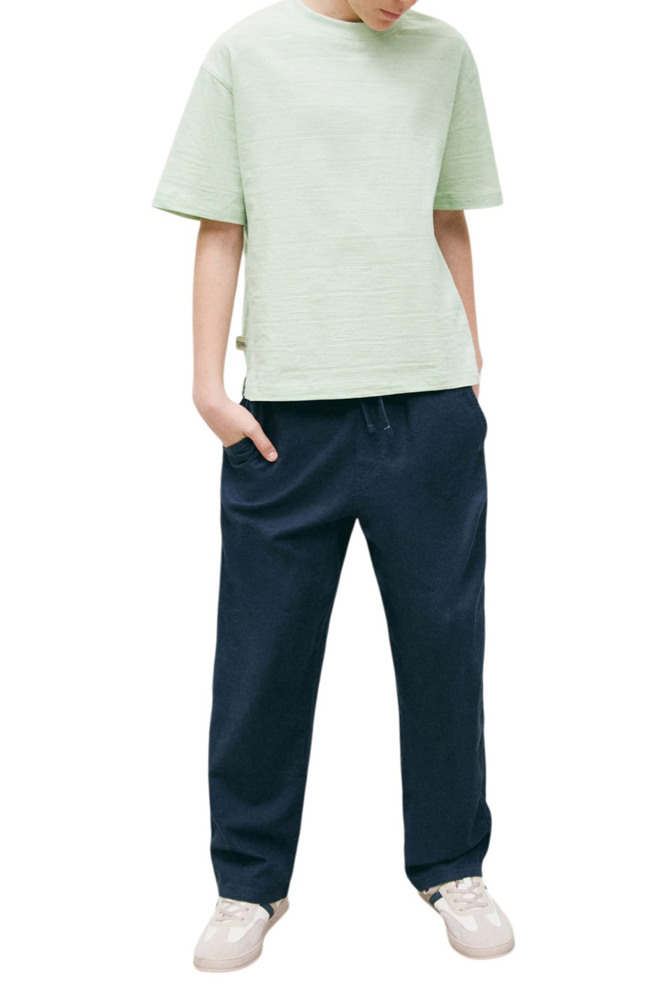 Мальчикам Mango Kids Брюки SKATE из хлопка и льна (цвет ), артикул 27036719 | Фото 3