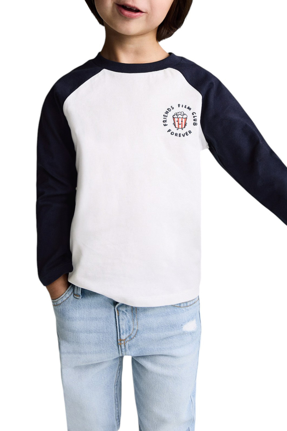 Малышам мальчикам Mango Kids Лонгслив FOREVER из хлопка (цвет ), артикул 87073274 | Фото 4