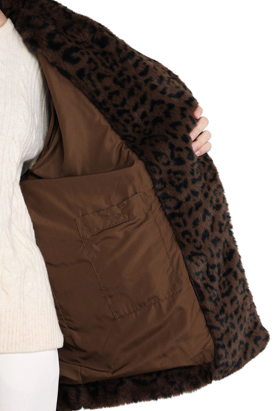 Полушубок с леопардовым принтом|Основной цвет:Коричневый Женский Gerry Weber Полушубок с леопардовым принтом (цвет ), артикул 250069-61046 | Фото 10