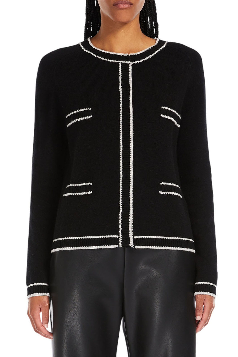 Женский Max Mara Кардиган ESTATE из шерсти и кашемира с контрастными полосками (цвет ), артикул 2393460133 | Фото 3
