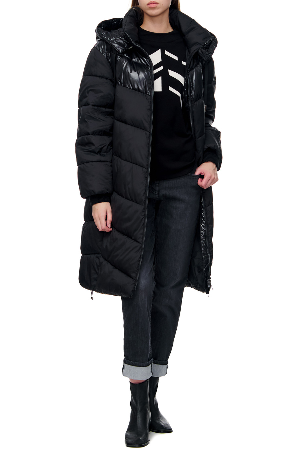 Gerry Weber Стеганое пальто на молнии и с капюшоном (цвет ), артикул 850234-31166 | Фото 3