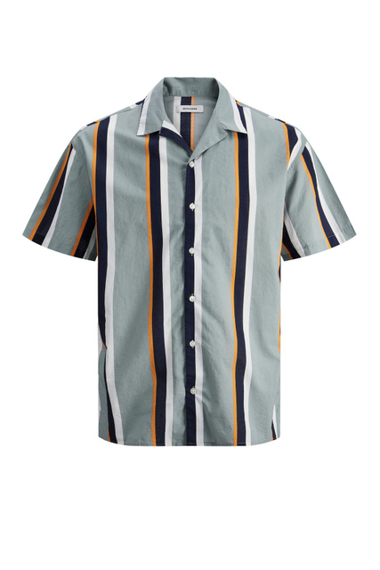 Рубашка с коротким рукавом и принтом|Основной цвет:Серый|Артикул:12199517 | Фото 1