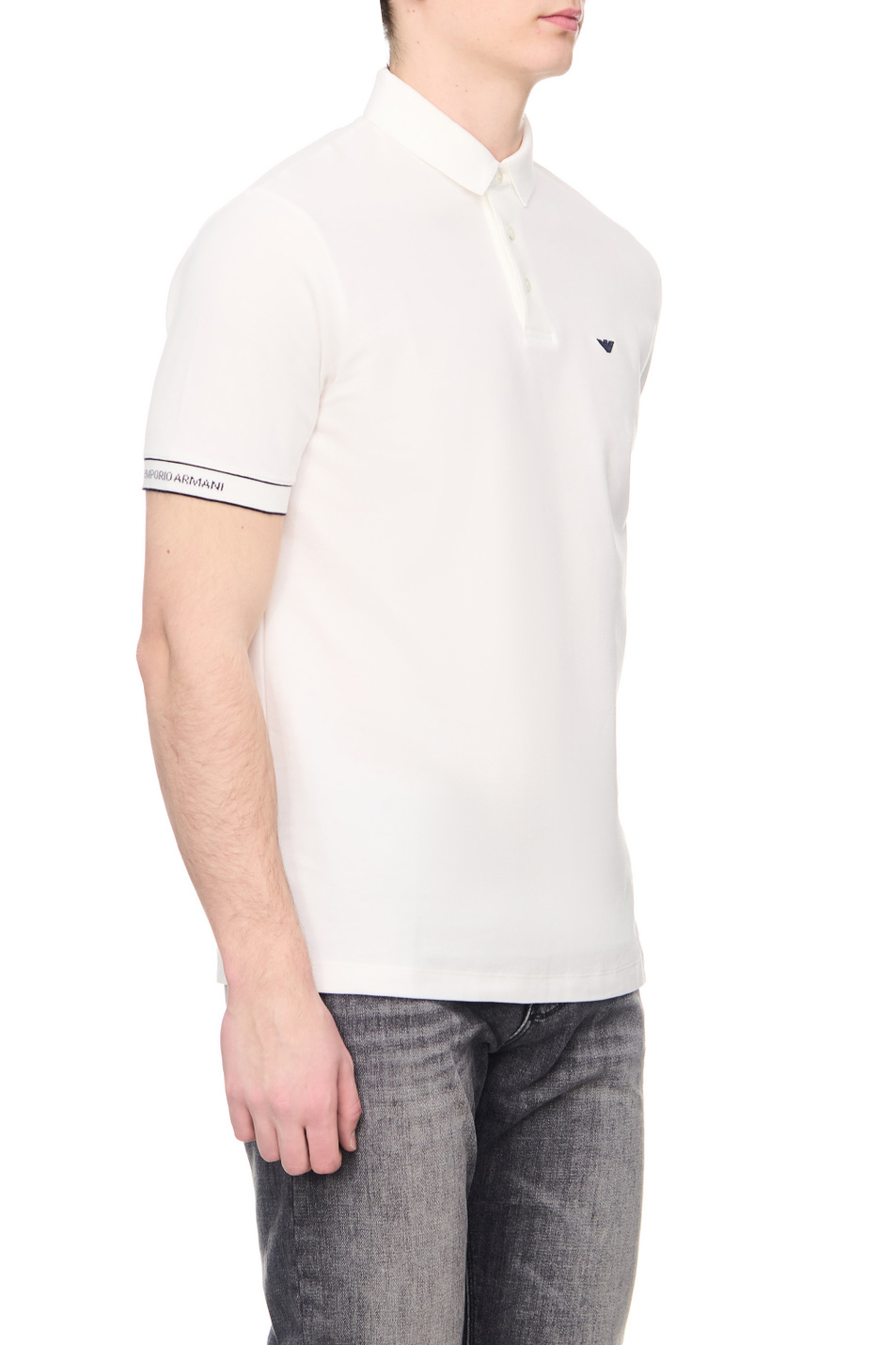 Мужской Emporio Armani Поло из натурального хлопка (цвет ), артикул 3R1F67-1JCYZ | Фото 3