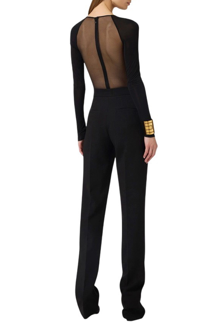 Женский Elisabetta Franchi Боди из тюля с кристаллами (цвет ), артикул BO01061E2 | Фото 4