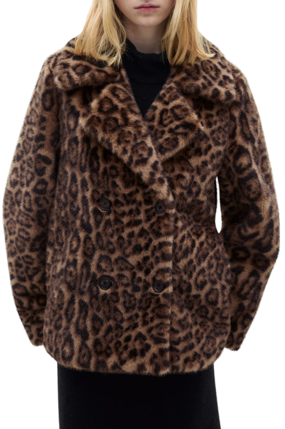 Полупальто FELINA с принтом|Основной цвет:Коричневый Женский Mango Полупальто FELINA с принтом (цвет ), артикул 77039045 | Фото 3