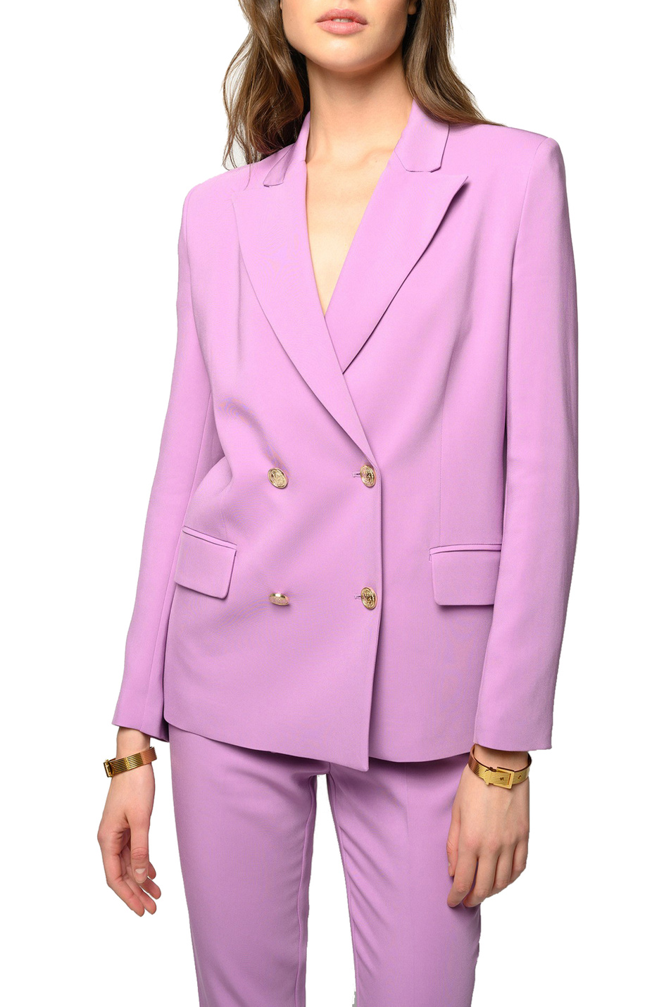 Pinko Двубортный пиджак BAVARIA из креповой вискозы (цвет ), артикул 1G15U08385 | Фото 4