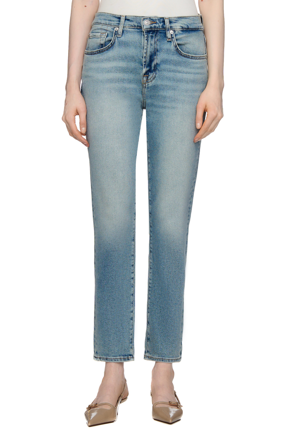 Женский 7 for all Mankind Джинсы из смесового хлопка (цвет ), артикул JSWJ1200AM | Фото 4