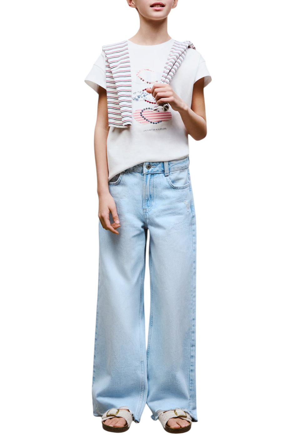 Девочкам Mango Kids Футболка FLIPFLOP с принтом (цвет ), артикул 87006357 | Фото 3