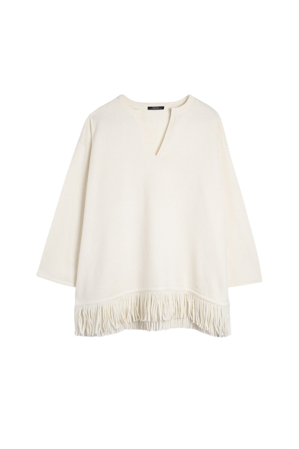 Пончо с бахромой|Основной цвет:Белый Женский Parfois Пончо с бахромой (цвет ), артикул 229852 | Фото 1