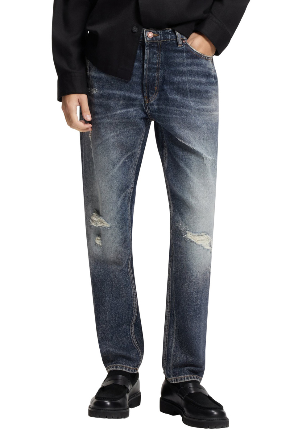 Джинсы из эластичного хлопка|Основной цвет:Синий Мужской HUGO Джинсы из эластичного хлопка (цвет ), артикул 50554154 | Фото 3