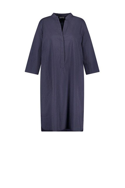 Платье-рубашка из смесового хлопка|Основной цвет:Синий|Артикул:880005-21200 | Фото 1