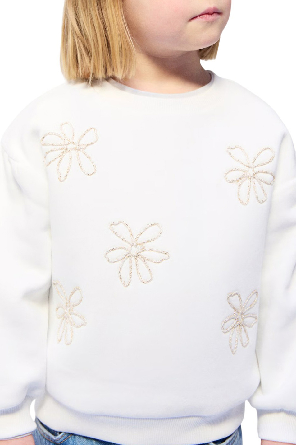 Девочкам Mango Kids Свитшот FLOR с цветочной вышивкой (цвет ), артикул 27041302 | Фото 3